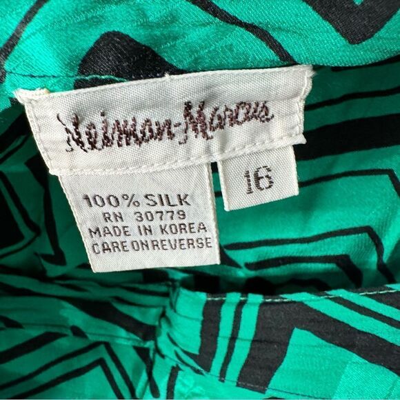Vintage Neiman Marcus silk blouse and skirt set size 16 - Picture 3 of 8